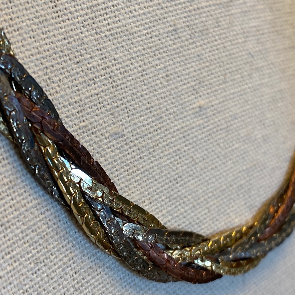 Vintage Tri-colour Braided Necklace